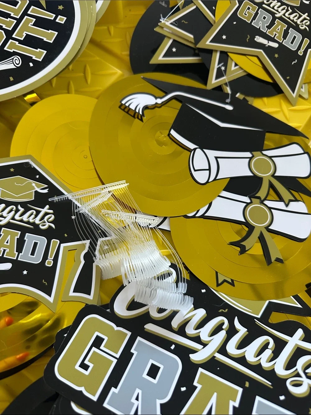 Graduation Party Supplies Pack - Gold, Yellow, Silver & Black plus more